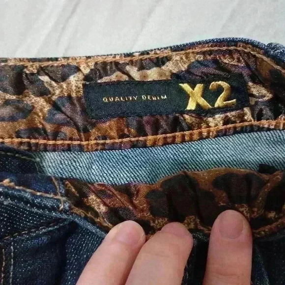 X2 Quality Denim Express Dark Blue Women's Straight Denim Knee Length Skirt Sz 0 - Picture 5 of 7